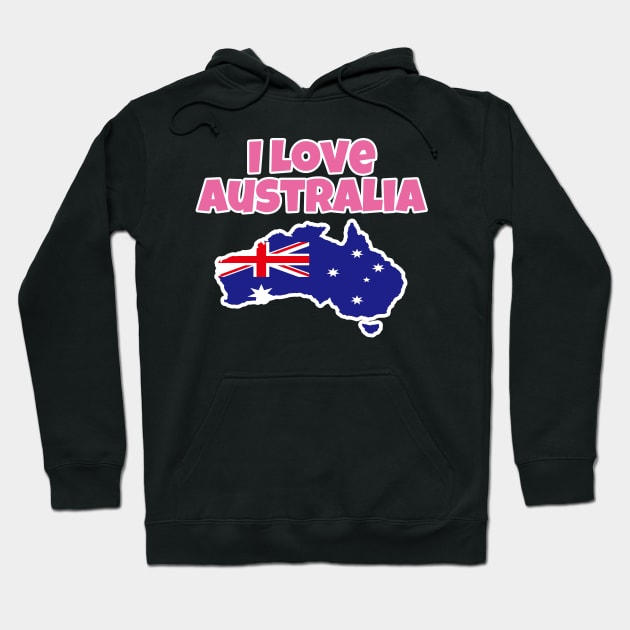 Australia Day - I Love Australia Hoodie by EunsooLee